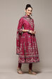 Onion Pink Cotton Anarkali Kurta Churidar Suit Set image number 6