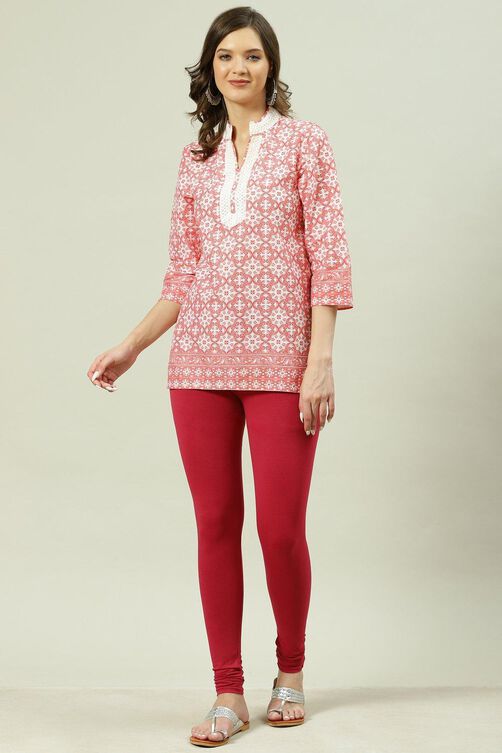 Camel Cotton Blend Solid Churidar image number 5