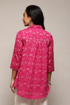 Fuchsia Ikat Straight Yarndyed Shirt image number 4