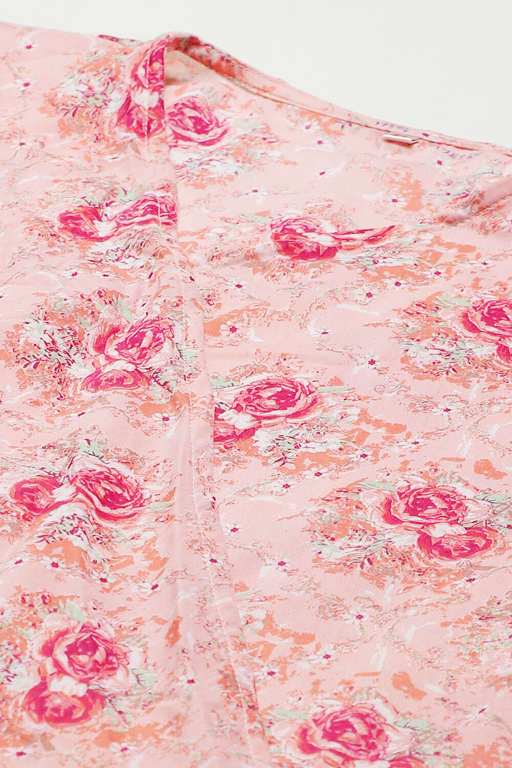 Pink Asymmetric Printed Jacket image number 1