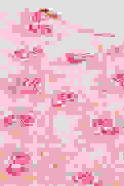 Pink Asymmetric Printed Jacket image number 1