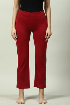 Maroon Relaxed Pants image number 0