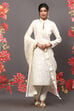 Rohit Bal Off White Cotton Blend Straight Kurta Suit Set image number 7