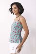 Turquoise Cotton Printed Straight Top image number 1