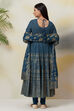 Blue Cotton Anarkali Kurta Churidar Suit Set image number 7