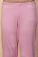 Pink Poly Chanderi Metallic Pattern Layered A-Line Suit Set image number 2