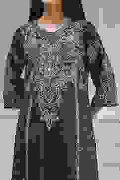 Blue Pure Cotton Printed Straight Suit Set image number 1