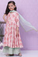 Pink Cotton Anarkali Straight Kurta Palazzo Suit Set image number 5