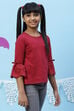 Cherry Red Straight Cotton Top image number 4