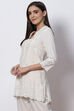 Natural White LIVA Short Solid Kurti image number 2