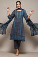 Indigo LIVA Straight Kurta Slim Pant Suit Set image number 0