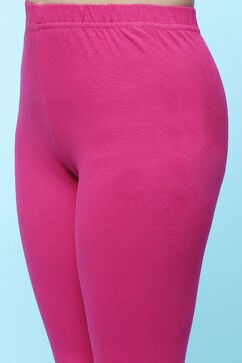 Magenta Cotton Blend Flared Printed Suit Set image number 2
