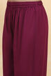 Purple Cotton Printed Anarkali Suit Set image number 2