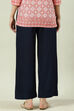 Navy Rayon Palazzo Pants image number 4