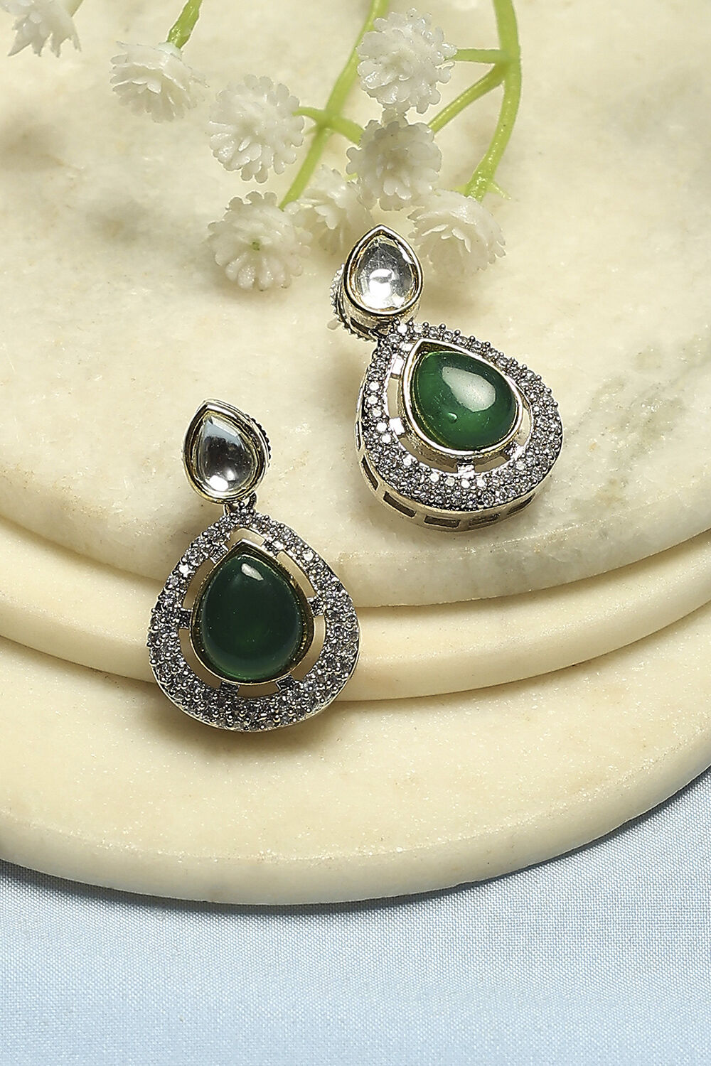 Green Brass Drop & Danglers image number 0