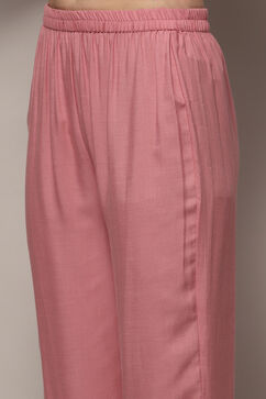 Pastel Pink Rayon Unstitched Suit set image number 3