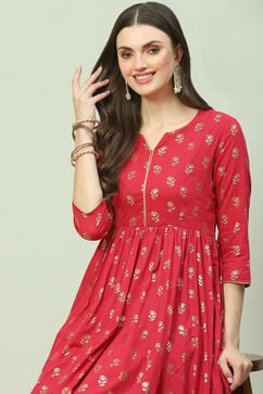Cherry Red Cotton Dress image number 2