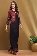 Black Block-Printed Straight Jumpsuit image number 6