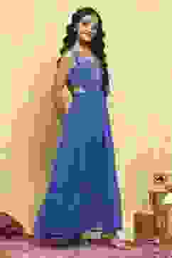 Electric Blue Polyester Dress image number 4