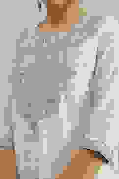 Off-White Cotton Printed Straight Suit Set image number 1