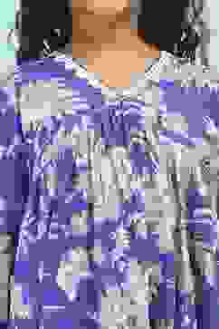 Blue Cotton Printed Gathered Suit Set image number 1