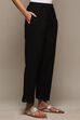 White Cotton Solid Pant image number 3