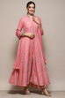 Blush Pink Cotton Anarkali Kurta Lehenga Set image number 6