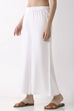 White Viscose Rayon Flared Palazzos image number 2
