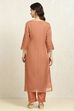 Grey Linen Blend Printed  Embroidered Unstitched Suit Set image number 5