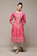 Deep Fuchsia Rayon Straight Printed Kurta image number 5