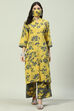 Yellow & Green Rayon Straight 2 Piece Set image number 5