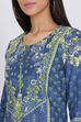 Indigo Cotton Straight Printed Kurta image number 1