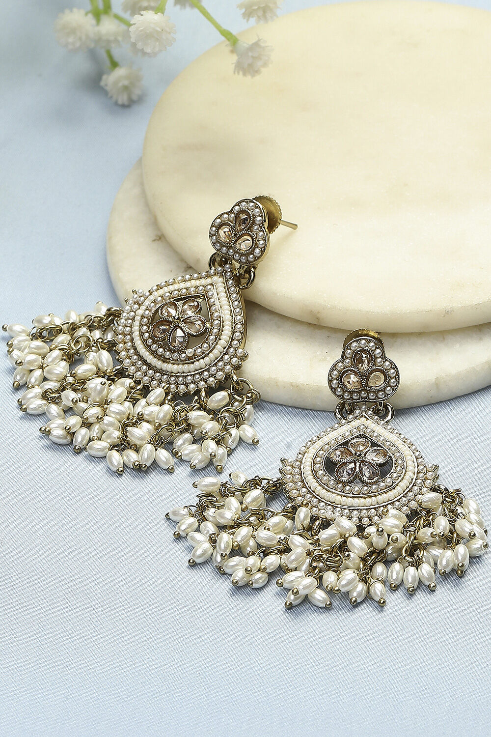 White Alloy Drop & Danglers image number 0