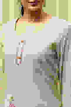 Beige Chanderi Hand Painted Unstitched Suit Set image number 2