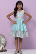 Mint Green Art Silk Short Kurti image number 2