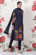 Indigo Cotton Silk Straight Printed Suit Set image number 0