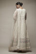 Off White Nylon Anarkali Lehenga Set image number 2