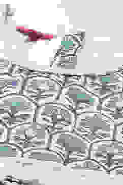 Powder Blue Cotton Short Top Lehenga Set image number 1