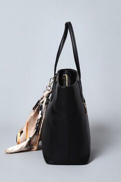 Black Pu Leather Tote Bag image number 2