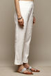 Off White Cotton Relaxed Pants image number 3