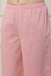 Pink & White Cotton Floral Printed Straight Suit Set image number 2