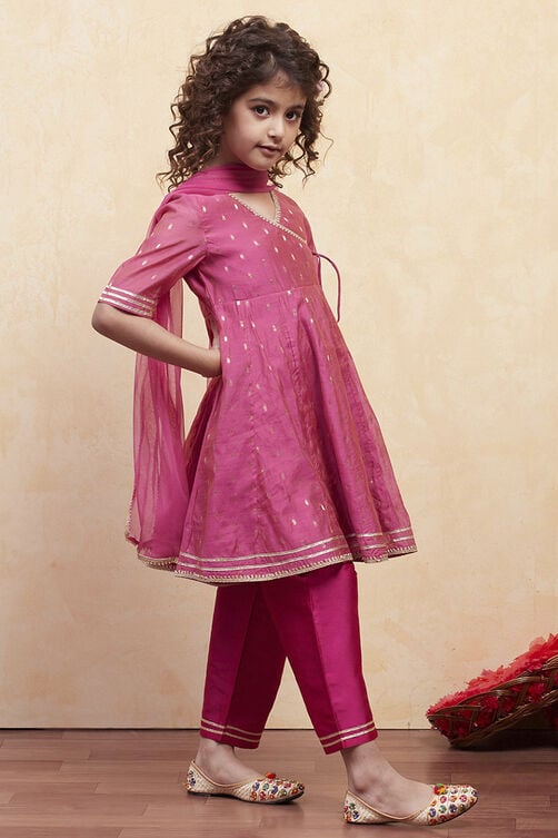 White Polyester Anarkali Suit Set image number 5