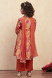Coral Pink Polyester Flared Suit Set image number 4
