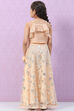 Peach Art Silk Layered Lehenga Set image number 4