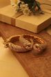 Gold Plated Brass Textured Bangles image number 0