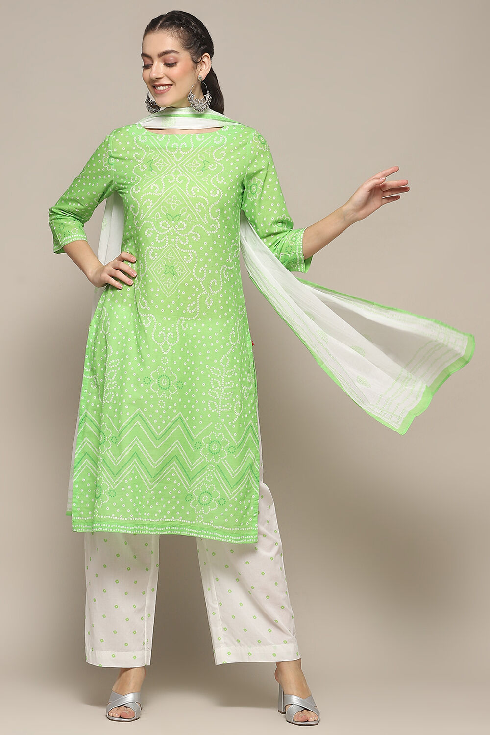 Aqua Blue Voile Straight Kurta Palazzo Suit Set image number 7
