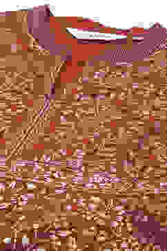 Brown Cotton Flared Printed Dress image number 1