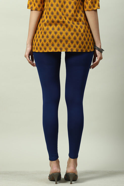 Black Viscose Lycra Solid Leggings image number 4