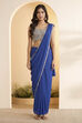Cobalt Blue Poly Lurex Gathered Saree image number 5