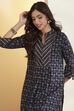 Indigo Polyester Straight Kurta Dhoti Pant Set image number 1